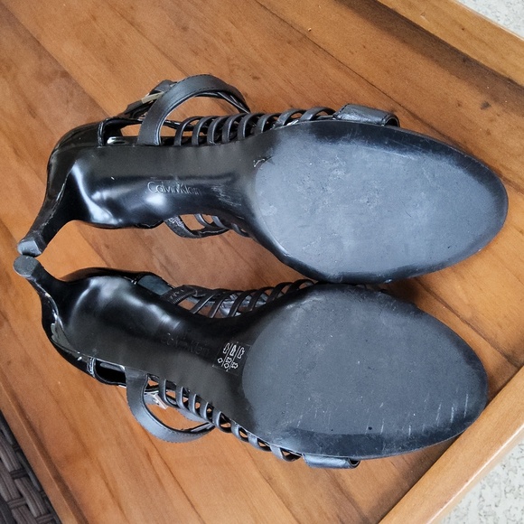 Calvin Klein black stap heels size 7 1/2 - Picture 11 of 12